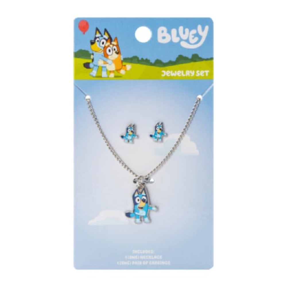 BLUEY Earring and Charm Necklace Set